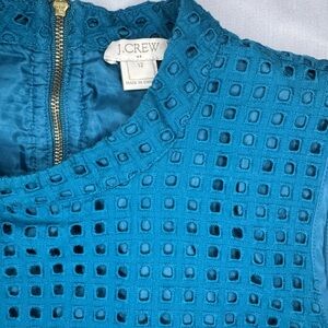 J. CREW Teal Sleeveless Women's Top Blouse Flared bottom, lining, zipper Sz 12